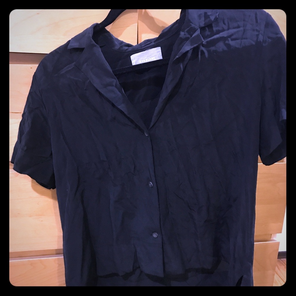 Everlane Silk Short Sleeve Notch Shirt